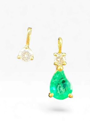 an image of a pair of emerald and diamond earrings