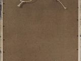 an old picture frame with a rope hanging from it ' s side