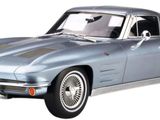 the car is silver and has a black stripe on the side