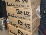 several boxes stacked on top of each other in a room