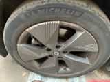 a close up of a tire on the ground