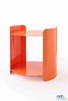 Table d'appoint ronde MONOPRIX 2 niveaux en métal - Orange, …