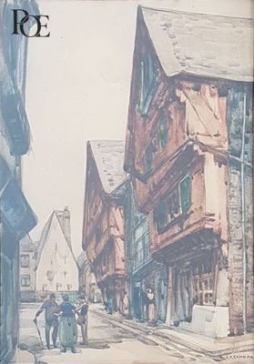 une photo d'un tableau représentant une rue dans une ville