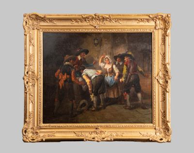 an image of a painting of a group of people in a room