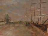 painting of a painting of a ship in a body of water