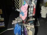 a display of socks and other items in a store