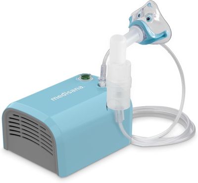 un gros plan d'une machine bleue et blanche équipée d'un tuyau