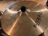 a close up of a cyb on a drum set