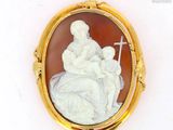 a picture of a woman holding a cross in her lapel