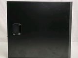 an image of a black metal box with a door