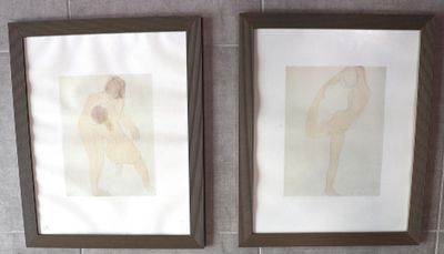 Auguste RODIN (1840-1917) - deux reproductions rehaussées au…