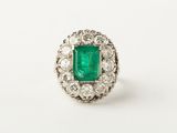 an emerald and diamond ring