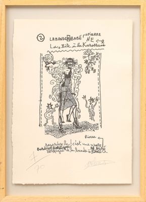 an image of a drawing of a man on a horse
