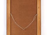 a wooden frame with a string and a piece of paper on it