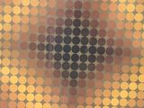 a close up of a tiled floor with circles on it