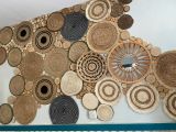 a picture of a wall made out of baskets