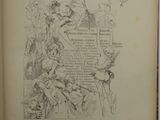 an old book with a drawing of a man and a woman on it