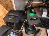 a lot of electronics that are sitting on a desk