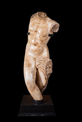 Statue Romaine EN Marbre DE L'ÉPHÈBE OU DE Dionysos