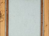 an old wooden picture frame with a white background and a brown border