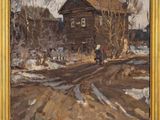 une image représentant un tableau d'une maison par temps de neige