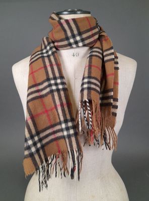 the large classic check scarf in camel and black