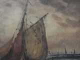 a painting of a sailboat on the water
