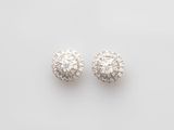 une paire de boucles d'oreilles en diamant sur fond blanc