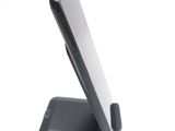 a close up of a cell phone on a stand