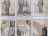 plusieurs vieilles photographies d'hommes et de femmes posant devant un bâtiment