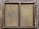 an image of a painting of a window with writing on it