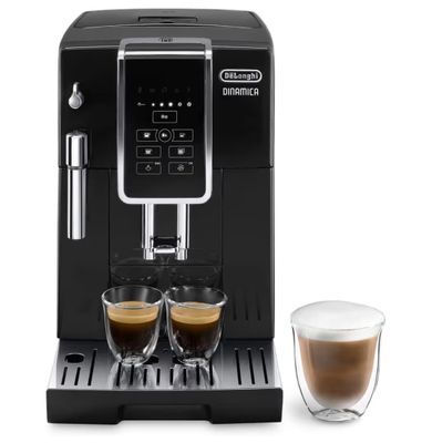 a close up of a coffee machine with two cups of coffee