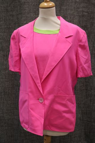 UNGARO Parallèle Paris – Ensemble en soie rose et bordure vert an...