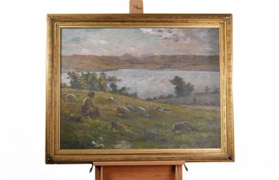 a picture of a painting on a easel with a painting on it
