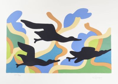 LAPICQUE Charles (1898-1988) "Les cormorans" (1970) - Photo 1