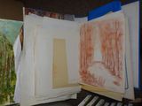 a picture of an open book with a picture of a forest