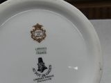 a white plate with a picture of a man on it