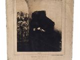 une vieille photo d'un homme assis sur une chaise, coiffé d'un chapeau