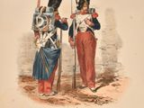 an old book with a picture of two men in uniforms