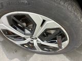 a close up of a tire on the ground