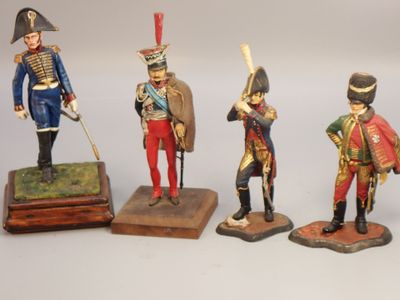 Figurines d'artistes - Empire, 90 mm, 4 officiers, sur base …