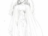 un dessin représentant une femme en robe de mariée avec un voile