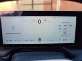the dashboard of a car with a display showing the speed of a car
