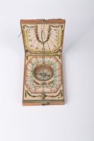 Cadran solaire diptyque et boussole de poche en bois naturel… (photo 2)