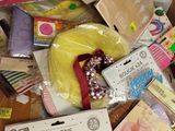 a pile of various items that are on a table