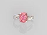 a pink tourmaline and diamond ring