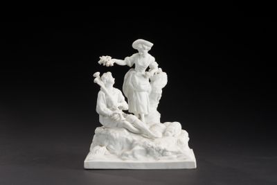 an image of a white figurine of a woman holding a bird