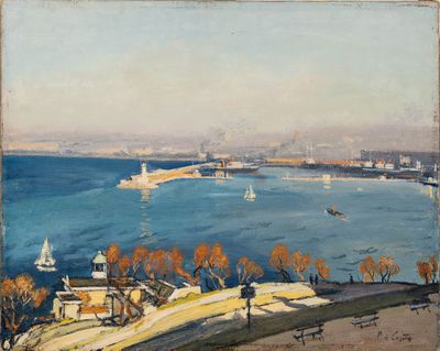 Paul de CASTRO (1882-1939) : Le Port de la Joliette à Marsei… - Photo 1