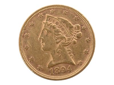 Pièce de 5 dollars US, Liberty, 1894. Petites usures. - Photo 1