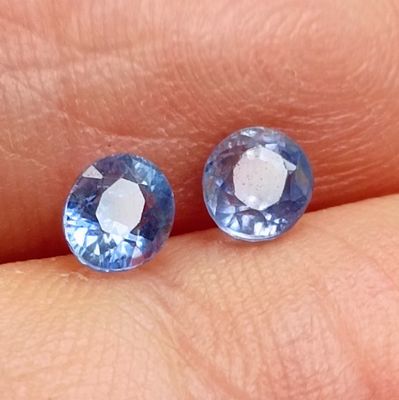 pair of blue topaz blue sapphires from brazil